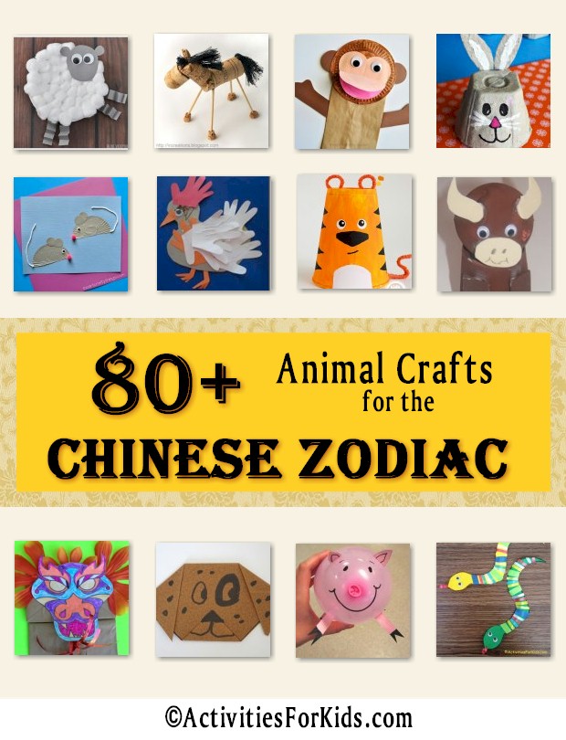 Each year the Chinese Zodiac features one of 12 different animals to celebrate.  Find animal crafts for each sign of the Chinese Zodiac.  Chinese New Year crafts for kids.