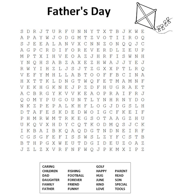 Printable Father s Day Word Search For A Classroom Project