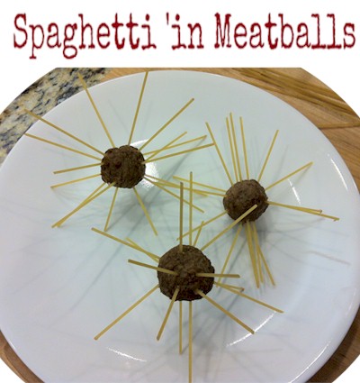 #aprilfoolsday fun for kids. Spaghetti IN Meatballs