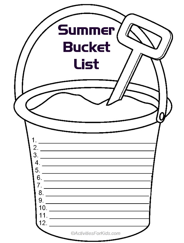 Bucket List Template from activitiesforkids.com