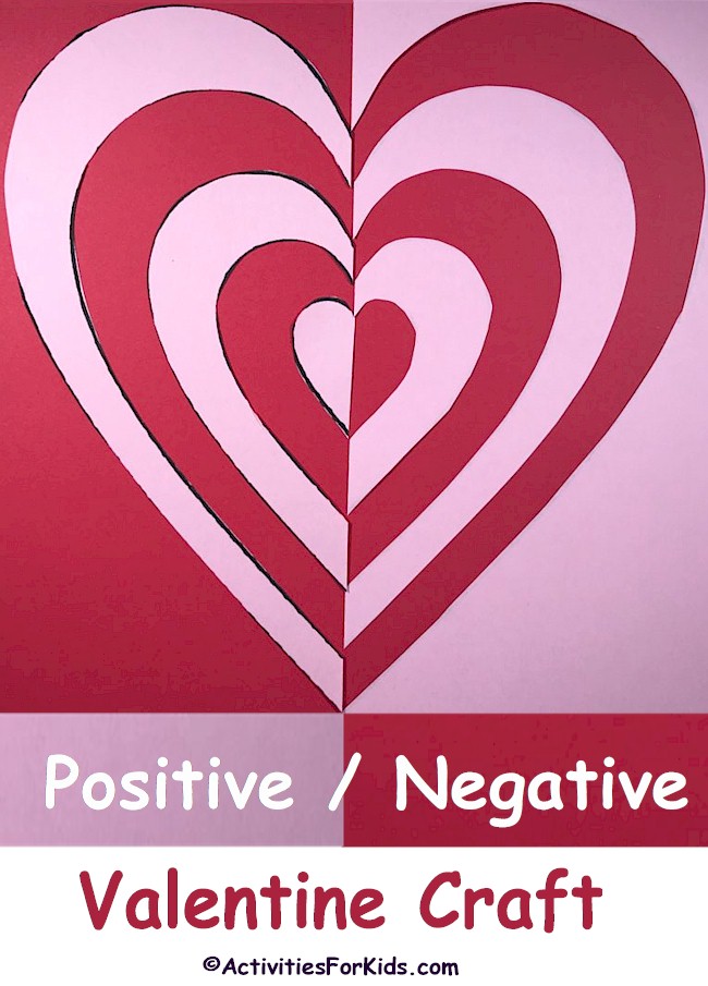 Valentine Heart Positive Negative Art Activities For Kids