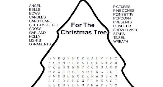 Christmas Tree Word Search ~ Activities For Kids