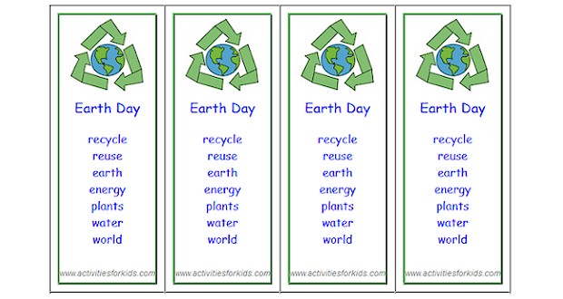 earth day bookmarks printable activities for kids