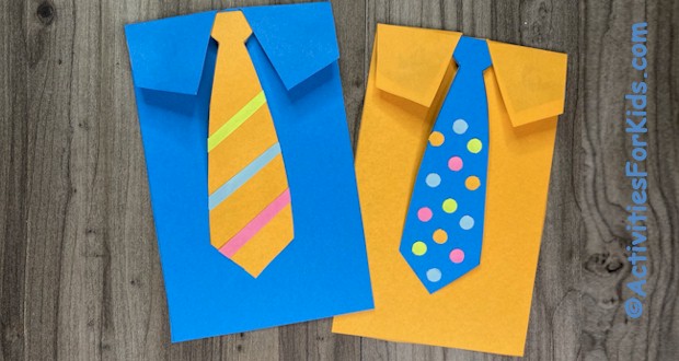 Printable Father's Day Tie Card for Kids to make.