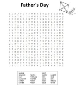 Printable Father's Day Word Search for a Classroom Project