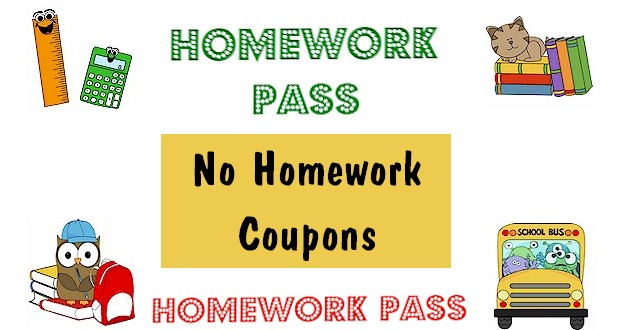 Printable Homework Pass No Homework Coupons