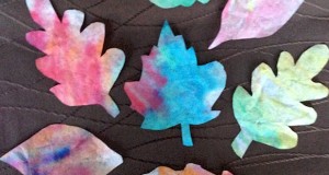 Fall crafts for kids - Coffee filter leaves