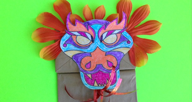 paper bag puppet dragon
