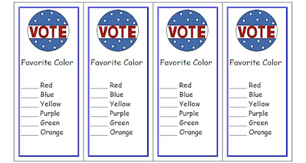 Free Voting Ballot Bookmarks Classroom Printable