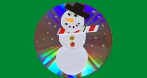 Recycled CD Snowman