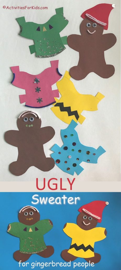 Ugly Christmas Sweater for Gingerbread cut-outs