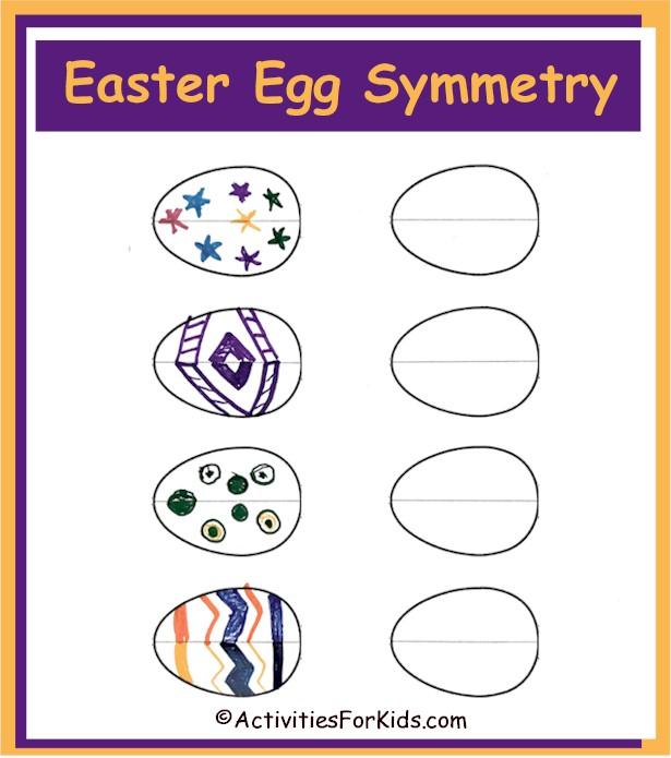 Easter Egg Symmetry Art Project printable