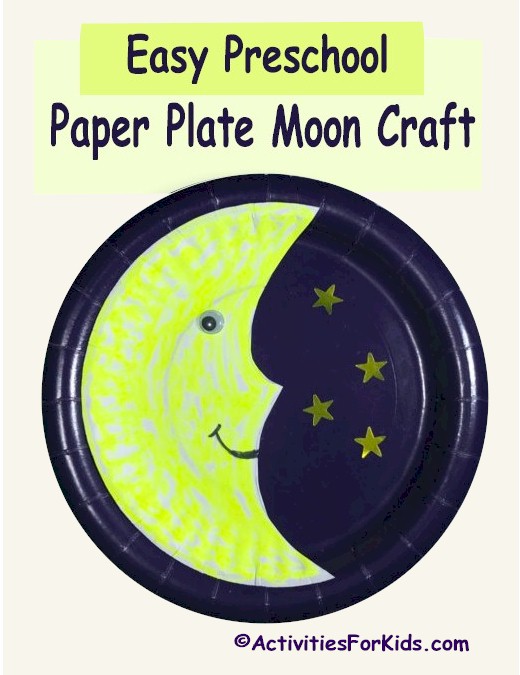 Paper Plate Moon Craft for Kids