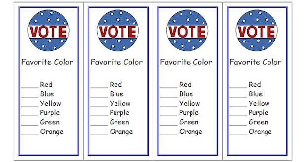 Create custom voting ballot bookmarks for your classroom 