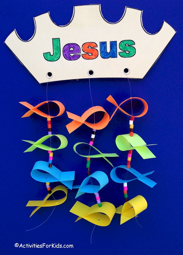 Jesus Crown with Fish can be either disciples or children's names.