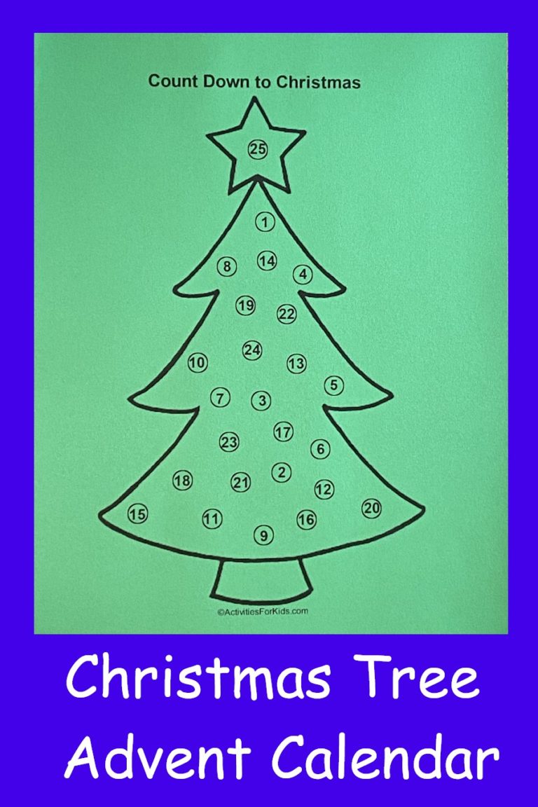 Christmas Tree Advent Calendar Printable - Activities For Kids