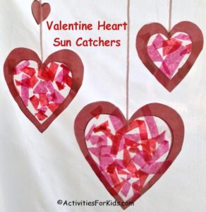 Valentine Heart Suncatcher Craft for Kids