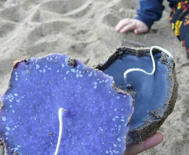 Fun Beach Activities with Kids Make a Freeform Sand Candle