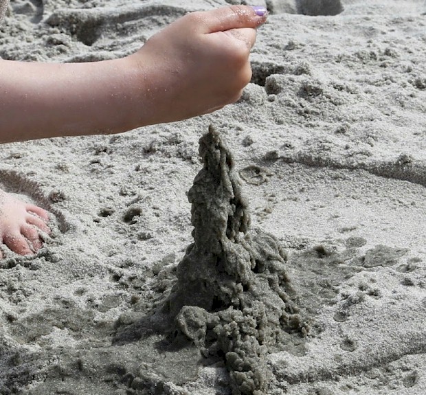 Fun Beach Activities with Kids Sand Drizzle Sculpture