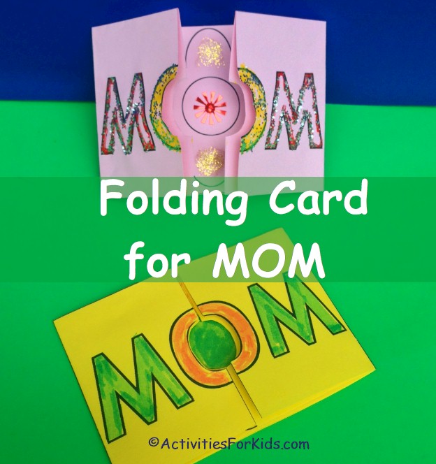 Folded Mother's Day Card for kids to print out then decorate.  So easy, so cute! ActivitiesForKids.com