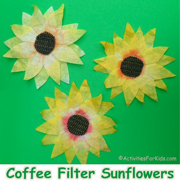 Coffee Filter Sunflowers
