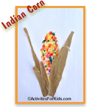 Easy Indian Corn Craft and Printout