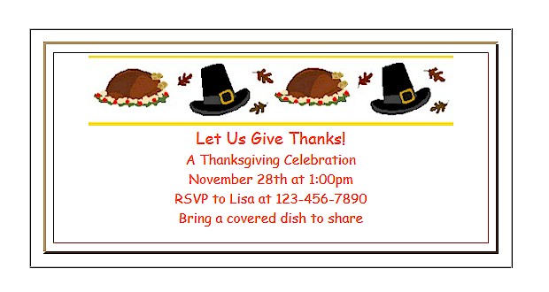 Thanksgiving Printable Invitations