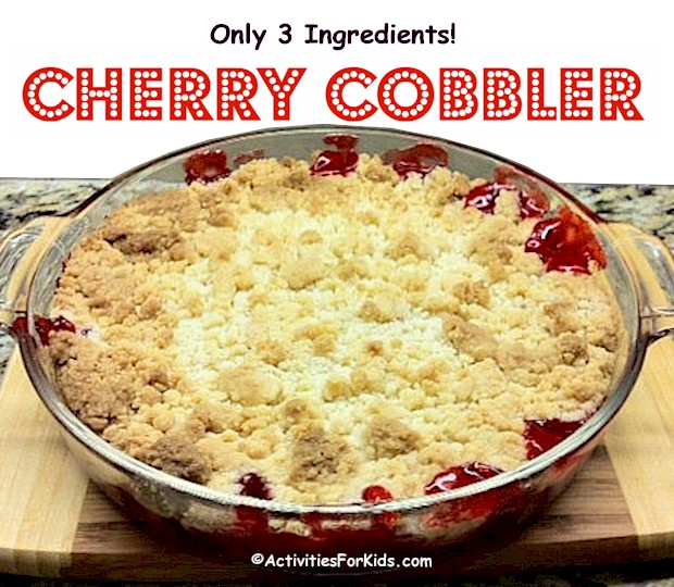 Easy Cherry Cobbler only 3 Ingredients for this Amazing Dessert!