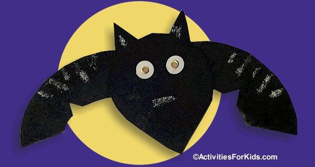 Paper Plate Bat Template and Craft