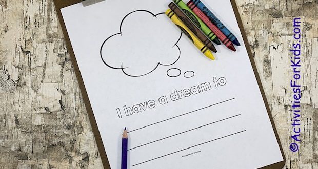 I Have A Dream Activity for Kids Free Printable Page