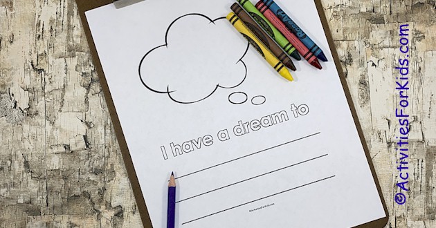 I Have A Dream Worksheet, MLK Jr Printable Activity - Activities For Kids