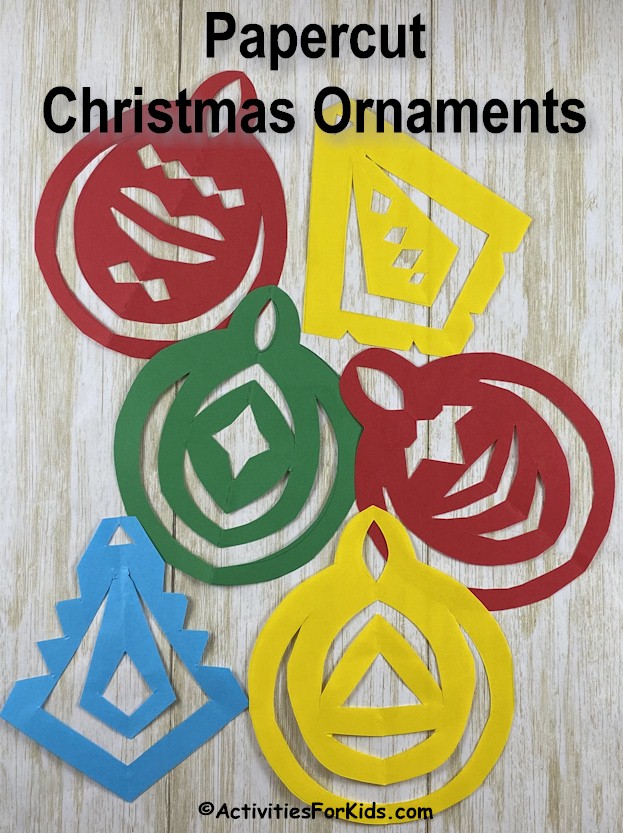 Colorful fun for the holidays, papercut ornaments