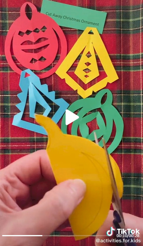 TikTok Video Papercut Ornaments from Activitiesforkids.com